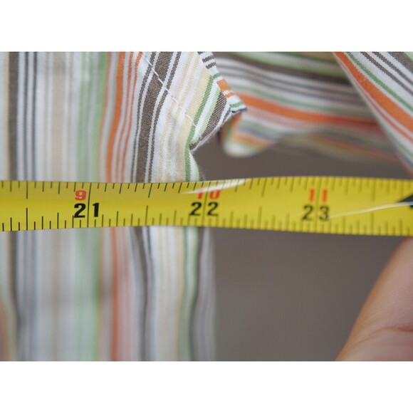 Button‎ Up Shirt Striped Multicolor Size Large Long Sleeve Men Geoffrey Beene - Picture 4 of 6